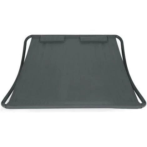 Lit Bain De Soleil 180 CM Avec Toile Gris Anthracite Structure Gris Foncé 5 Lit Bain De Soleil 180 CM Avec Toile Gris Anthracite Structure Gris Foncé – Image 3