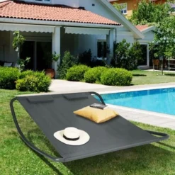 Lit Bain De Soleil 180 CM Avec Toile Gris Anthracite Structure Gris Foncé 9 Lit Bain De Soleil 180 CM Avec Toile Gris Anthracite Structure Gris Foncé -Promos Verde Rêverie Boutique 81880328 4