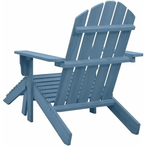 Fauteuil De Jardin Moderne - Chaise De Jardin Adirondack Avec Pouf Bois De Sapin Solide Bleu,70 X 147,5 X 88,5 Cm 6 Fauteuil De Jardin Moderne - Chaise De Jardin Adirondack Avec Pouf Bois De Sapin Solide Bleu,70 X 147,5 X 88,5 Cm – Image 4
