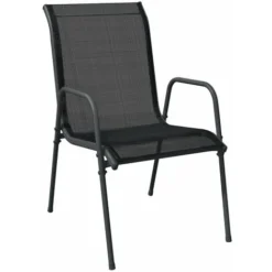 Lot De 4 Chaises De Jardin Moderne Acier Et Textilène Noir,51 X 66 X 88 Cm 9 Lot De 4 Chaises De Jardin Moderne Acier Et Textilène Noir,51 X 66 X 88 Cm -Promos Verde Rêverie Boutique 82093141 3