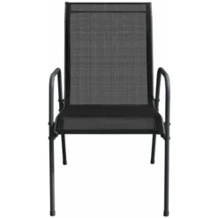 Lot De 4 Chaises De Jardin Moderne Acier Et Textilène Noir,51 X 66 X 88 Cm 10 Lot De 4 Chaises De Jardin Moderne Acier Et Textilène Noir,51 X 66 X 88 Cm -Promos Verde Rêverie Boutique 82093141 4