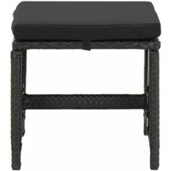 Lot De 4 Tabourets De Jardin Moderne Avec Coussins Résine Tressée Noir,40,5 X 40,5 X 35 Cm -Promos Verde Rêverie Boutique 82093760 3