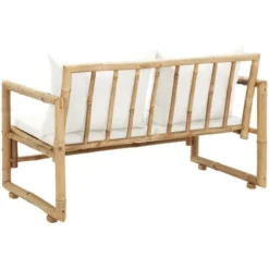 Banquette D'extérieur - Moderne Canapé De Jardin à 2 Places Avec Coussins Bambou Pour Terrasse Balcon FR5274 10 Banquette D'extérieur - Moderne Canapé De Jardin à 2 Places Avec Coussins Bambou Pour Terrasse Balcon FR5274 -Promos Verde Rêverie Boutique 82098647 4