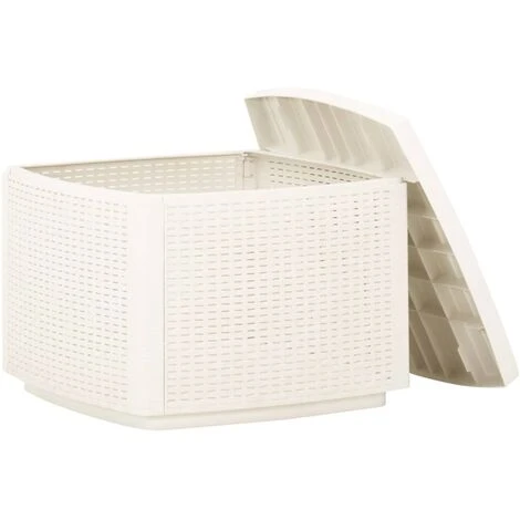 Table D'extérieur,patio - Moderne Table De Jardin Blanc 53x53x40 Cm Plastique FR3313 6 Table D'extérieur,patio - Moderne Table De Jardin Blanc 53x53x40 Cm Plastique FR3313 – Image 4