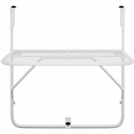 Table D'extérieur,patio - Moderne Table De Balcon Blanc 60x40 Cm Acier FR7388 5 Table D'extérieur,patio - Moderne Table De Balcon Blanc 60x40 Cm Acier FR7388 – Image 3