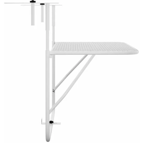 Table D'extérieur,patio - Moderne Table De Balcon Blanc 60x40 Cm Acier FR7388 6 Table D'extérieur,patio - Moderne Table De Balcon Blanc 60x40 Cm Acier FR7388 – Image 4