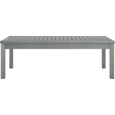 Table D'extérieur,patio - Moderne Table Basse 100x50x33 Cm Gris Bois D'acacia Solide FR7245 4 Table D'extérieur,patio - Moderne Table Basse 100x50x33 Cm Gris Bois D'acacia Solide FR7245 – Image 2