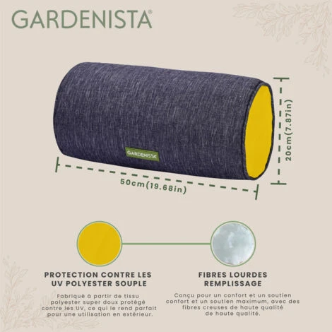 Gardenista Extérieur Oreiller Circulaire Pour Meubles De Jardin, Amovible Résistant à L'eau Oreiller Rond Housses Coussins De Jardin Luxueux, Aspen Gold 4 Gardenista Extérieur Oreiller Circulaire Pour Meubles De Jardin, Amovible Résistant à L'eau Oreiller Rond Housses Coussins De Jardin Luxueux, Aspen Gold – Image 2