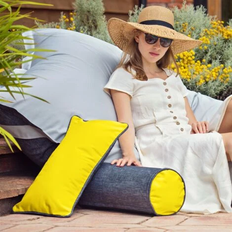 Gardenista Extérieur Oreiller Circulaire Pour Meubles De Jardin, Amovible Résistant à L'eau Oreiller Rond Housses Coussins De Jardin Luxueux, Aspen Gold 6 Gardenista Extérieur Oreiller Circulaire Pour Meubles De Jardin, Amovible Résistant à L'eau Oreiller Rond Housses Coussins De Jardin Luxueux, Aspen Gold – Image 4