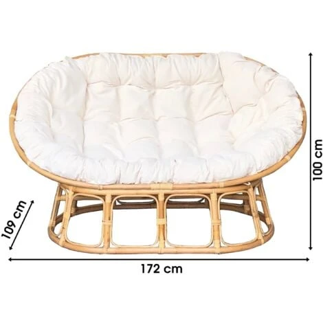 Canape Papasan En Rotin Avec Coussin 172x109xh100cm Canape En Rotin - Le Rotin 3 Canape Papasan En Rotin Avec Coussin 172x109xh100cm Canape En Rotin - Le Rotin