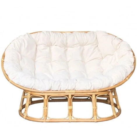 Canape Papasan En Rotin Avec Coussin 172x109xh100cm Canape En Rotin - Le Rotin 4 Canape Papasan En Rotin Avec Coussin 172x109xh100cm Canape En Rotin - Le Rotin – Image 2