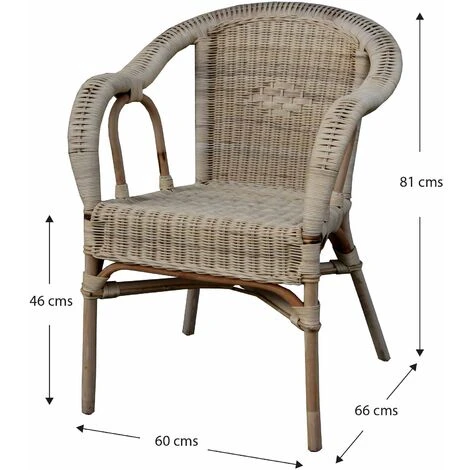 Fauteuil En Rotin Naturel Vieilli Chillvert Parma 60x66x81 Cm Avec Finition En Tissu Pitrit 6 Fauteuil En Rotin Naturel Vieilli Chillvert Parma 60x66x81 Cm Avec Finition En Tissu Pitrit – Image 4