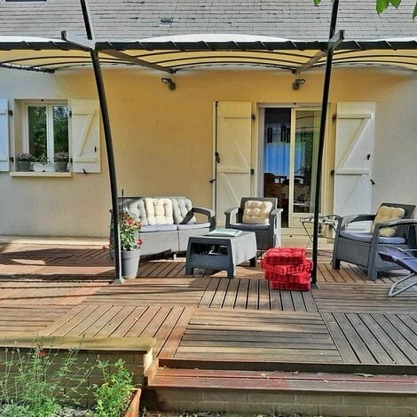 TECPLAST Toile Pergola Blanc Crème 3x4 M 640PR - Qualité 8 Ans - Bâche Pergola Ou Tonnelle étanche En PVC Pour Terrasse 4 TECPLAST Toile Pergola Blanc Crème 3x4 M 640PR - Qualité 8 Ans - Bâche Pergola Ou Tonnelle étanche En PVC Pour Terrasse – Image 2