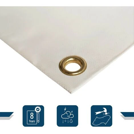 TECPLAST Toile Pergola Blanc Crème 4x5 M 640PR - Qualité 8 Ans - Bâche Pergola Ou Tonnelle étanche En PVC Pour Terrasse 6 TECPLAST Toile Pergola Blanc Crème 4x5 M 640PR - Qualité 8 Ans - Bâche Pergola Ou Tonnelle étanche En PVC Pour Terrasse – Image 4