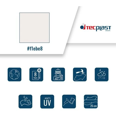 TECPLAST Toile Pergola Blanc Crème 4x5 M 640PR - Qualité 8 Ans - Bâche Pergola Ou Tonnelle étanche En PVC Pour Terrasse 7 TECPLAST Toile Pergola Blanc Crème 4x5 M 640PR - Qualité 8 Ans - Bâche Pergola Ou Tonnelle étanche En PVC Pour Terrasse – Image 5