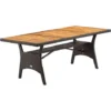 Table De Jardin Polyrotin Avec Compartiment Plateau En Bois D'acacia Pré-huilé Hauteur Réglable Résistant Aux Intempéries Brun 2 Table De Jardin Polyrotin Avec Compartiment Plateau En Bois D'acacia Pré-huilé Hauteur Réglable Résistant Aux Intempéries Brun -Promos Verde Rêverie Boutique 82242803 1