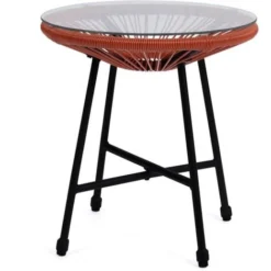 Salon De Jardin IZMIR Table Et 2 Fauteuils Oeuf Cordage Terracotta -Promos Verde Rêverie Boutique 82683865 3