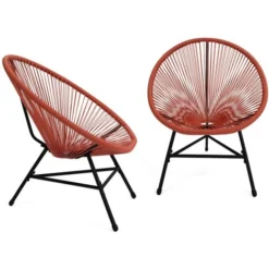 Salon De Jardin IZMIR Table Et 2 Fauteuils Oeuf Cordage Terracotta -Promos Verde Rêverie Boutique 82683865 5