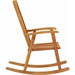 Fauteuil Salon Berçant Décor - Chaise à Bascule Bois D'acacia Massif - Rocking Chair Contemporain Best947011 -Promos Verde Rêverie Boutique 82849687 3