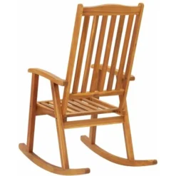 Fauteuil Salon Berçant Décor - Chaise à Bascule Bois D'acacia Massif - Rocking Chair Contemporain Best947011 -Promos Verde Rêverie Boutique 82849687 4