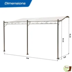 Tonnelle Adossée Beige 4 X 3 M 11 Tonnelle Adossée Beige 4 X 3 M -Promos Verde Rêverie Boutique 8359 5