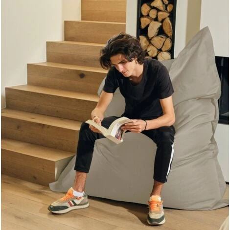 Pouf Géant XXL Intérieur Et Extérieur, Déhoussable, Salon, Jardin, Deco Arts Beige 4 Pouf Géant XXL Intérieur Et Extérieur, Déhoussable, Salon, Jardin, Deco Arts Beige – Image 2