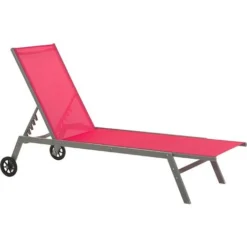 Transat Structure En Acier Sur Roues Dossier Réglable Textile Rouge Levanzo 11 Transat Structure En Acier Sur Roues Dossier Réglable Textile Rouge Levanzo -Promos Verde Rêverie Boutique 83724522 5
