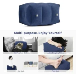 SVKBJROY Oreiller De Repose-pieds Gonflable En PVC Floqué Coussin De Repose-pieds Gonflable En Hauteur Réglable Tabouret Gonflable Relaxe Vos Jambes Convient Pour Les Voyages Train Avion Bureau (blau) -Promos Verde Rêverie Boutique 83788696 3