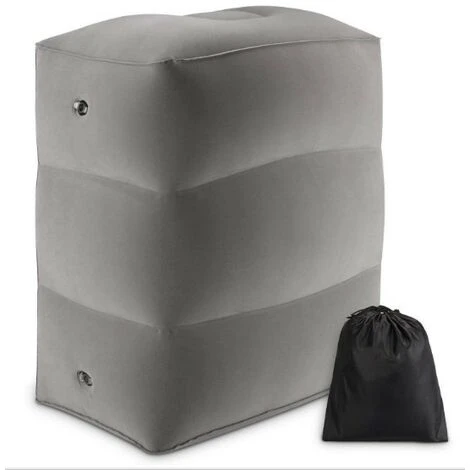 SVKBJROY Oreiller De Repose-pieds Gonflable En PVC Floqué Coussin De Repose-pieds Gonflable En Hauteur Réglable Tabouret Gonflable Relaxe Vos Jambes Convient Pour Les Voyages Train Avion Bureau (Gris) 3 SVKBJROY Oreiller De Repose-pieds Gonflable En PVC Floqué Coussin De Repose-pieds Gonflable En Hauteur Réglable Tabouret Gonflable Relaxe Vos Jambes Convient Pour Les Voyages Train Avion Bureau (Gris)
