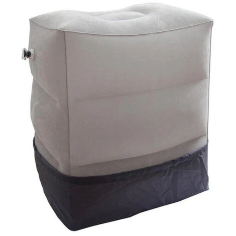 SVKBJROY Oreiller De Repose-pieds Gonflable En PVC Floqué Coussin De Repose-pieds Gonflable En Hauteur Réglable Tabouret Gonflable Relaxe Vos Jambes Convient Pour Les Voyages Train Avion Bureau (Gris) 5 SVKBJROY Oreiller De Repose-pieds Gonflable En PVC Floqué Coussin De Repose-pieds Gonflable En Hauteur Réglable Tabouret Gonflable Relaxe Vos Jambes Convient Pour Les Voyages Train Avion Bureau (Gris) – Image 3