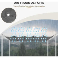 OUTSUNNY Toile De Rechange Pour Pergola Rétractable 4 X 3 M Polyester Haute Densité 180 G/m² Imperméabilisé Gris 11 OUTSUNNY Toile De Rechange Pour Pergola Rétractable 4 X 3 M Polyester Haute Densité 180 G/m² Imperméabilisé Gris -Promos Verde Rêverie Boutique 83830130 5