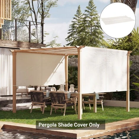 OUTSUNNY Toile De Rechange Pour Pergola 3 X 3 M Polyester Haute Densité 180 G/m² Beige 4 OUTSUNNY Toile De Rechange Pour Pergola 3 X 3 M Polyester Haute Densité 180 G/m² Beige – Image 2