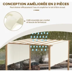 OUTSUNNY Toile De Rechange Pour Pergola 3 X 3 M Polyester Haute Densité 180 G/m² Beige 11 OUTSUNNY Toile De Rechange Pour Pergola 3 X 3 M Polyester Haute Densité 180 G/m² Beige -Promos Verde Rêverie Boutique 83831552 5