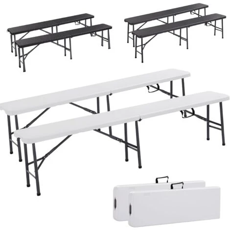 AREBOS 2X Bancs Pliables Pliant Banc De Camping Picnic Bancs De Brasserie 3 AREBOS 2X Bancs Pliables Pliant Banc De Camping Picnic Bancs De Brasserie