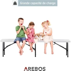 AREBOS 2X Bancs Pliables Pliant Banc De Camping Picnic Bancs De Brasserie 10 AREBOS 2X Bancs Pliables Pliant Banc De Camping Picnic Bancs De Brasserie -Promos Verde Rêverie Boutique 8414491 4