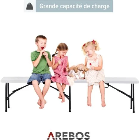 AREBOS 2X Bancs Pliables Pliant Banc De Camping Picnic Bancs De Brasserie 6 AREBOS 2X Bancs Pliables Pliant Banc De Camping Picnic Bancs De Brasserie – Image 4