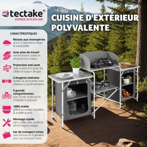 Cuisine De Camping 3 Compartiments - Meuble De Rangement Cuisine, Meuble Camping, Equipement Camping 4 Cuisine De Camping 3 Compartiments - Meuble De Rangement Cuisine, Meuble Camping, Equipement Camping – Image 2