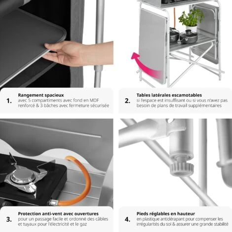 Cuisine De Camping 3 Compartiments - Meuble De Rangement Cuisine, Meuble Camping, Equipement Camping 7 Cuisine De Camping 3 Compartiments - Meuble De Rangement Cuisine, Meuble Camping, Equipement Camping – Image 5