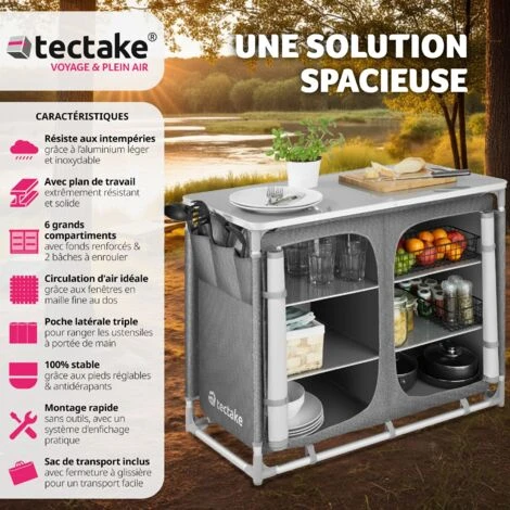 Meuble De Camping 2 Compartiments 6 étagères - Meuble De Rangement Cuisine, Cuisine De Camping, Equipement Camping 4 Meuble De Camping 2 Compartiments 6 étagères - Meuble De Rangement Cuisine, Cuisine De Camping, Equipement Camping – Image 2