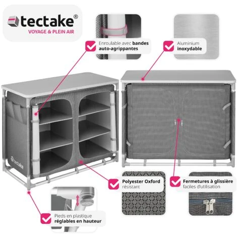 Meuble De Camping 2 Compartiments 6 étagères - Meuble De Rangement Cuisine, Cuisine De Camping, Equipement Camping 5 Meuble De Camping 2 Compartiments 6 étagères - Meuble De Rangement Cuisine, Cuisine De Camping, Equipement Camping – Image 3