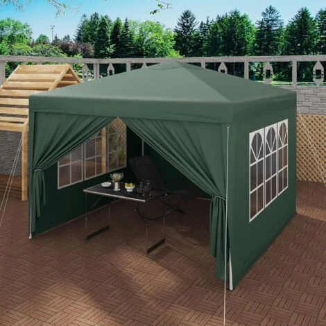 WOLTU Tonnelle De Jardin. Auvent Pliable Imperméable. Protection Du Soleil UV 50+. Hauteur Réglable 3x3m. Vert 4 WOLTU Tonnelle De Jardin. Auvent Pliable Imperméable. Protection Du Soleil UV 50+. Hauteur Réglable 3x3m. Vert – Image 2
