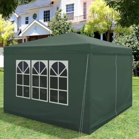 WOLTU Tonnelle De Jardin. Auvent Pliable Imperméable. Protection Du Soleil UV 50+. Hauteur Réglable 3x3m. Vert 5 WOLTU Tonnelle De Jardin. Auvent Pliable Imperméable. Protection Du Soleil UV 50+. Hauteur Réglable 3x3m. Vert – Image 3