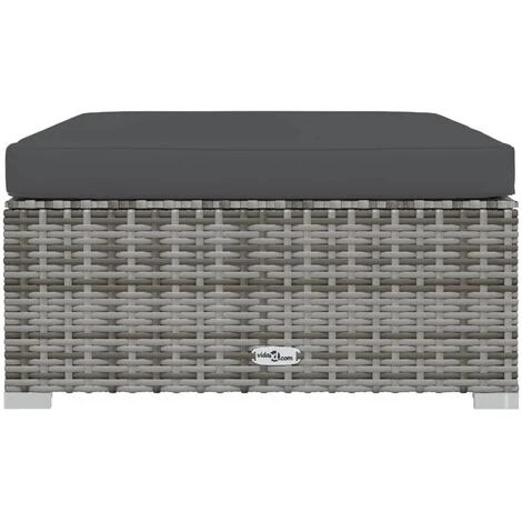 Moderne-Stil Repose-pied De Jardin Et Coussin Gris 70x70x30cm Résine Tressée Pour Salon/jardin,Montage Facile,6,15 Kg 5 Moderne-Stil Repose-pied De Jardin Et Coussin Gris 70x70x30cm Résine Tressée Pour Salon/jardin,Montage Facile,6,15 Kg – Image 3