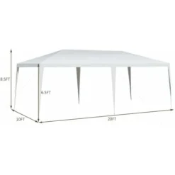 COSTWAY Tonnelle De Jardin 3 M X 6 M Étanche/Tente De Réception/Barnum En Tube Métal 6 Cordes à Vent Et 12 Piquets, Pour Fêtes Commercial Mariage, Blanc 10 COSTWAY Tonnelle De Jardin 3 M X 6 M Étanche/Tente De Réception/Barnum En Tube Métal 6 Cordes à Vent Et 12 Piquets, Pour Fêtes Commercial Mariage, Blanc -Promos Verde Rêverie Boutique 86980787 4