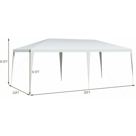 COSTWAY Tonnelle De Jardin 3 M X 6 M Étanche/Tente De Réception/Barnum En Tube Métal 6 Cordes à Vent Et 12 Piquets, Pour Fêtes Commercial Mariage, Blanc 6 COSTWAY Tonnelle De Jardin 3 M X 6 M Étanche/Tente De Réception/Barnum En Tube Métal 6 Cordes à Vent Et 12 Piquets, Pour Fêtes Commercial Mariage, Blanc – Image 4