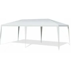 COSTWAY Tonnelle De Jardin 3 M X 6 M Étanche/Tente De Réception/Barnum En Tube Métal 6 Cordes à Vent Et 12 Piquets, Pour Fêtes Commercial Mariage, Blanc 11 COSTWAY Tonnelle De Jardin 3 M X 6 M Étanche/Tente De Réception/Barnum En Tube Métal 6 Cordes à Vent Et 12 Piquets, Pour Fêtes Commercial Mariage, Blanc -Promos Verde Rêverie Boutique 86980787 5