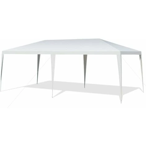 COSTWAY Tonnelle De Jardin 3 M X 6 M Étanche/Tente De Réception/Barnum En Tube Métal 6 Cordes à Vent Et 12 Piquets, Pour Fêtes Commercial Mariage, Blanc 7 COSTWAY Tonnelle De Jardin 3 M X 6 M Étanche/Tente De Réception/Barnum En Tube Métal 6 Cordes à Vent Et 12 Piquets, Pour Fêtes Commercial Mariage, Blanc – Image 5