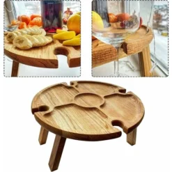 RHAFAYRE Table De Pique-Nique Portable Pliante, Table De Camping Légère Pliable En Plein Air 30 Cm Petite Table De Pique-Nique En Bois Pour Fête, Plage, Jardin, Camping, Barbecue, Voyage -Promos Verde Rêverie Boutique 87792619 4