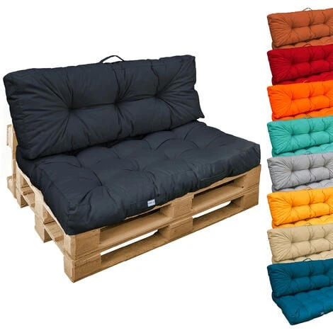 Kit De Coussins Et Assise Capitonnés Pour Palette - Gris Foncé - Linxor 3 Kit De Coussins Et Assise Capitonnés Pour Palette - Gris Foncé - Linxor