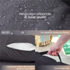 Kit De Coussins Et Assise Déhoussables Pour Palette - Gris Foncé - Linxor -Promos Verde Rêverie Boutique 87905526 3